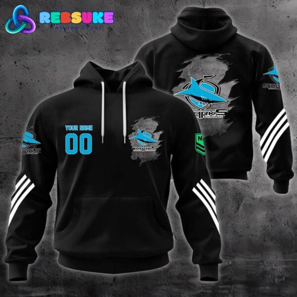 Cronulla-Sutherland Sharks NRL Customized Combo Hoodie, Pants - Image 2
