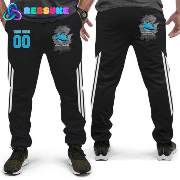 Cronulla-Sutherland Sharks NRL Customized Combo Hoodie, Pants - Image 3