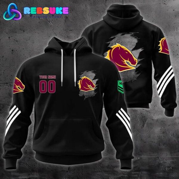 Brisbane Broncos NRL Customized Combo Hoodie, Pants - Image 2