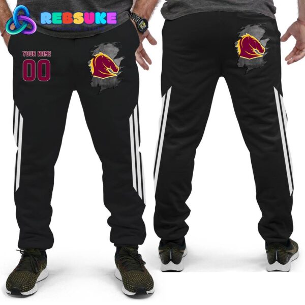 Brisbane Broncos NRL Customized Combo Hoodie, Pants - Image 3