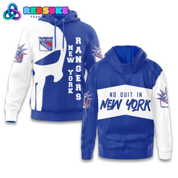 New York Rangers NHL Blue White Combo Hoodie - Image 2