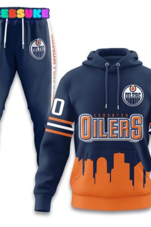 Edmonton Oilers NHL Blue Orange Combo Hoodie