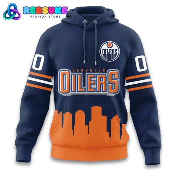 Edmonton Oilers NHL Blue Orange Combo Hoodie - Image 2