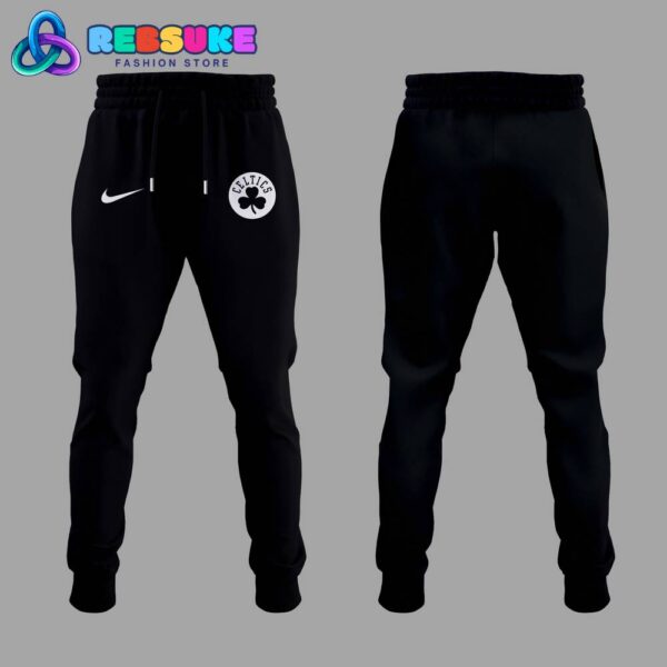 Boston Celtics 2024 Basketball Team Black Combo Hoodie - Image 4