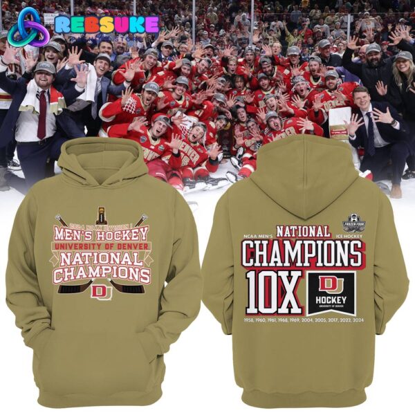 NCAA Denver Hockey National Champions 2024 Combo Hoodie Pants Cap
