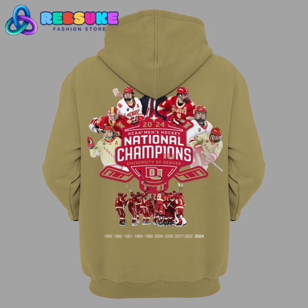 NCAA Denver Hockey Champions 2024 Combo Hoodie Pants Cap - Image 5