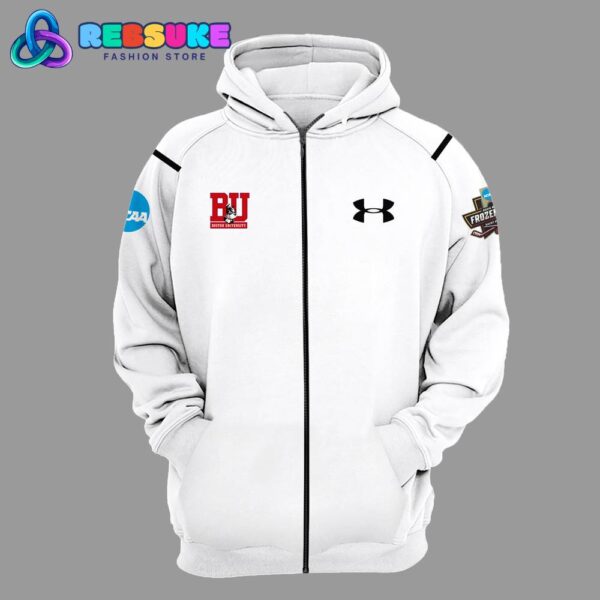 Boston University Hockey NCAA White Combo Hoodie Pants - Image 2