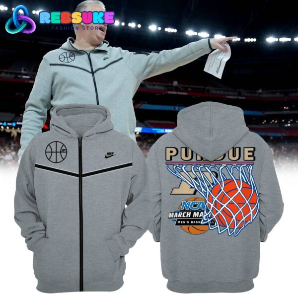 Purdue Boilermakers Men Basketball Gray Combo Hoodie, Pants