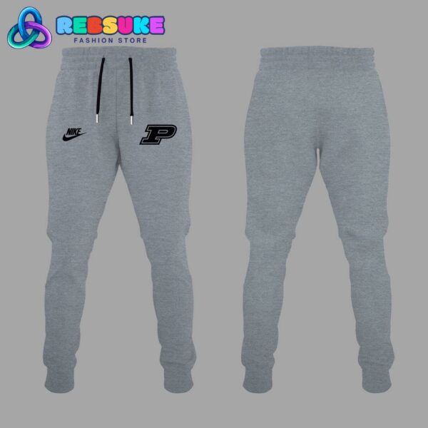 Purdue Boilermakers Men Basketball Gray Combo Hoodie, Pants - Image 3