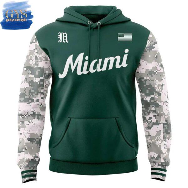 Miami Hurricanes 2025 Armed Forces Day Camo Hoodie - Image 2