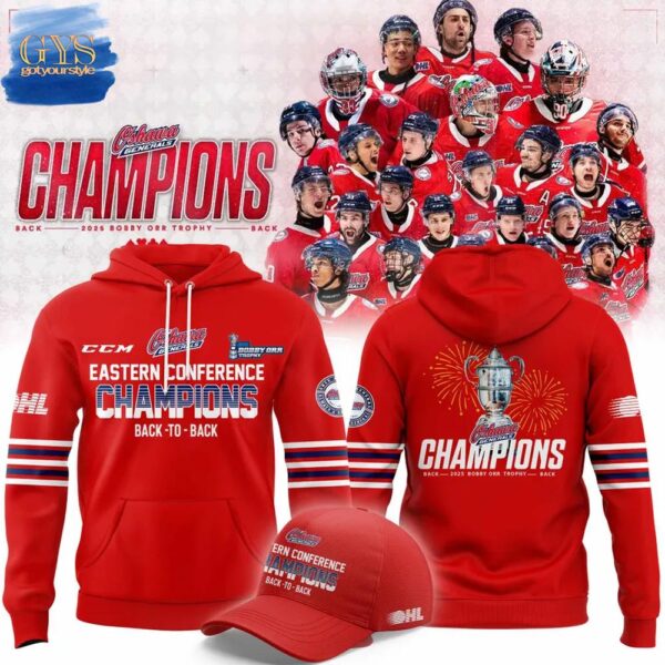 Oshawa Generals 2025 Bobby Orr Trophy Champions Hoodie