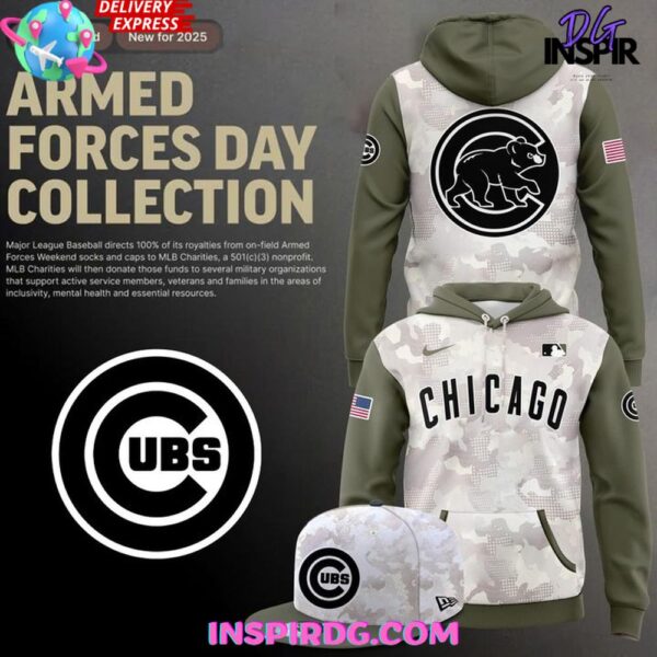Chicago Cubs 2025 Armed Forces Day Collection Hoodie T-shirt