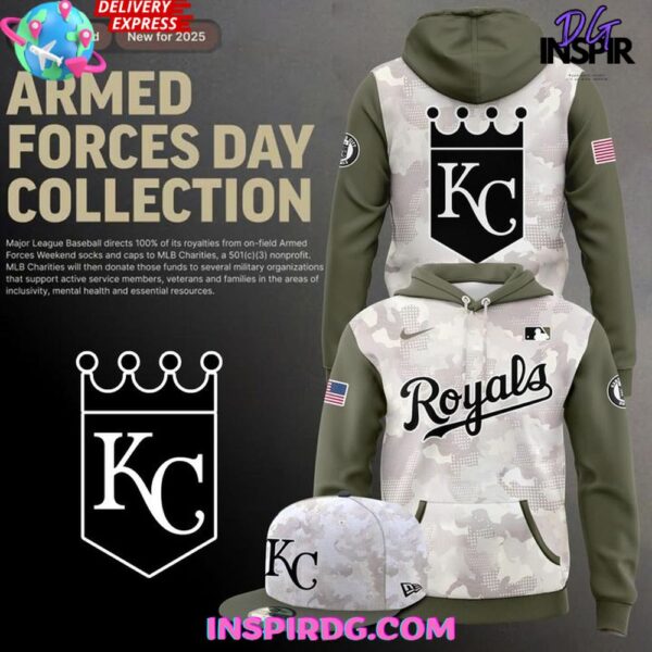 Kansas City Royals 2025 Armed Forces Day Collection Hoodie T-shirt