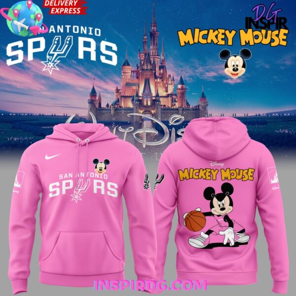 San Antonio Spurs Mickey Mouse 2025 Pink Hoodie T-shirt