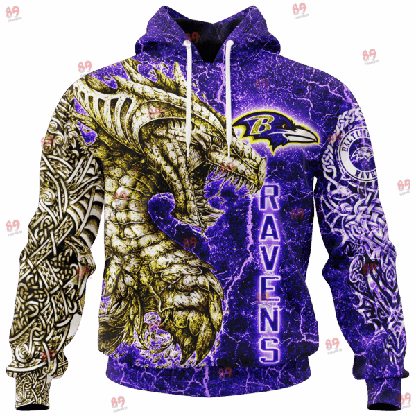 Ravens FL Dragon Outrage Limited Edition Hoodie T-shirt Sweatshirt All Merchandise