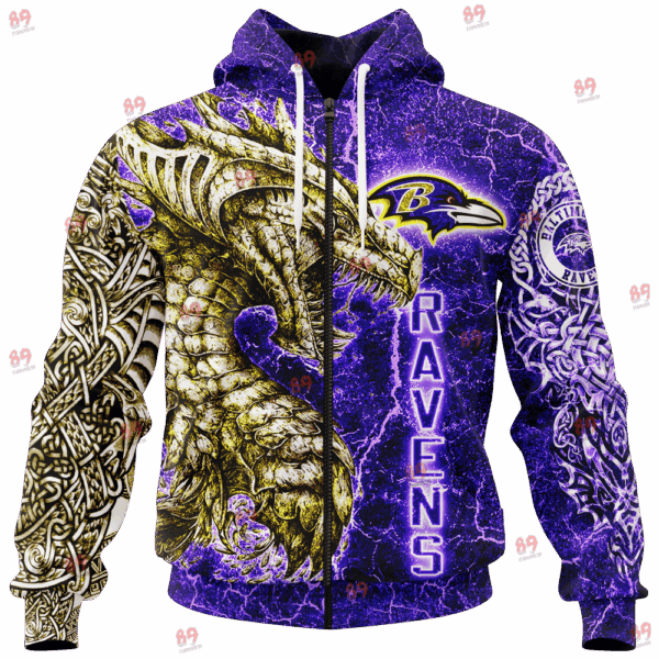 Ravens FL Dragon Outrage Limited Edition Hoodie T-shirt Sweatshirt All Merchandise - Image 3