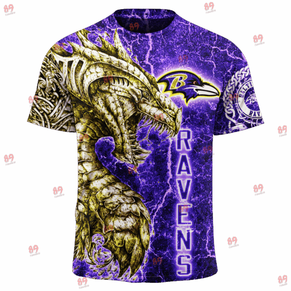 Ravens FL Dragon Outrage Limited Edition Hoodie T-shirt Sweatshirt All Merchandise - Image 4