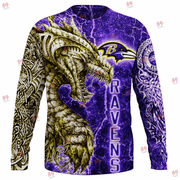 Ravens FL Dragon Outrage Limited Edition Hoodie T-shirt Sweatshirt All Merchandise - Image 6