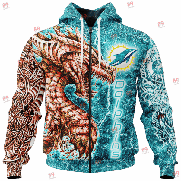 Dolphins FL Dragon Outrage Limited Edition Hoodie T-shirt Sweatshirt All Merchandise - Image 3
