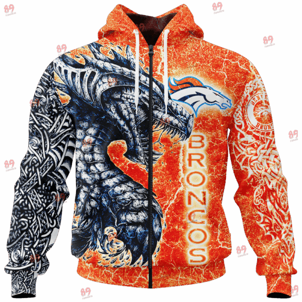 Broncos FL Dragon Outrage Limited Edition Hoodie T-shirt Sweatshirt All Merchandise - Image 3