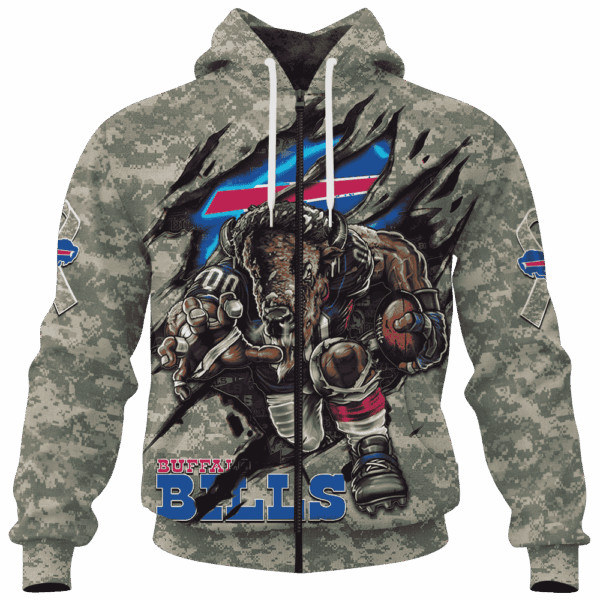 Bills Camo Mascot Limited Edition Hoodie T-shirt Sweatshirt All Merchandise - Image 4