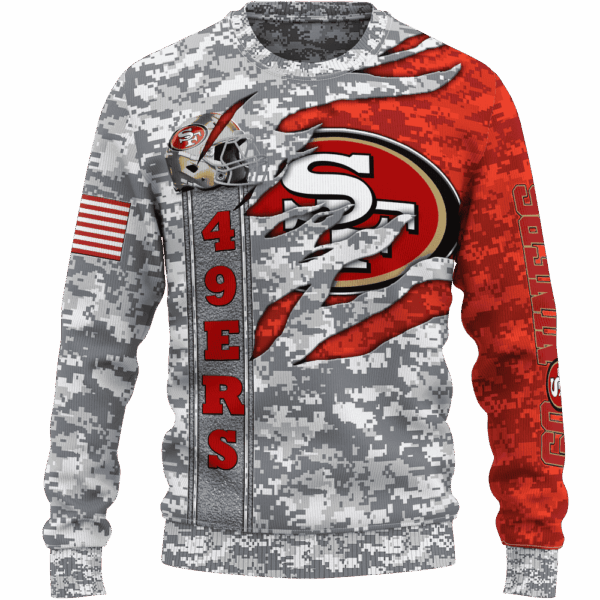 49ers Camo US Limited Edition Hoodie T-shirt Sweatshirt All Merchandise - Image 2