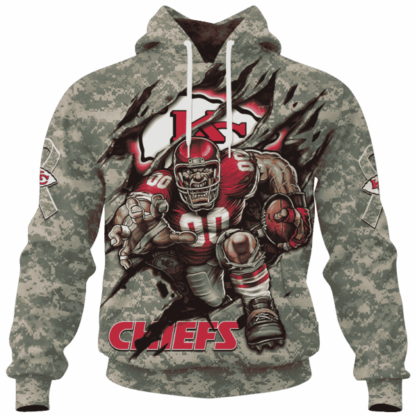 Chiefs Camo Mascot Limited Edition Hoodie T-shirt Sweatshirt All Merchandise