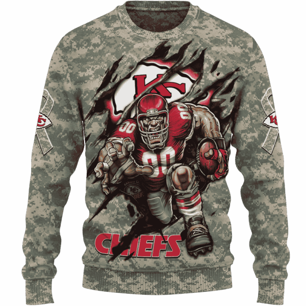 Chiefs Camo Mascot Limited Edition Hoodie T-shirt Sweatshirt All Merchandise - Image 2