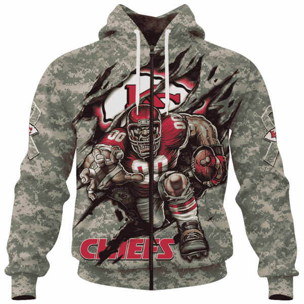 Chiefs Camo Mascot Limited Edition Hoodie T-shirt Sweatshirt All Merchandise - Image 4