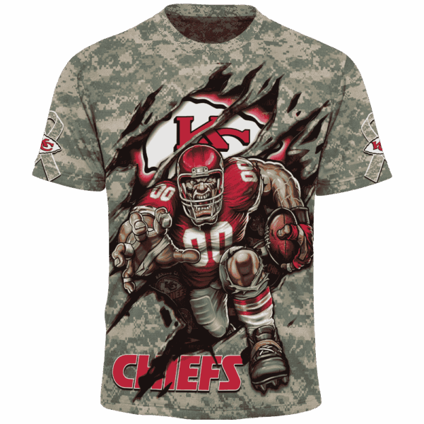 Chiefs Camo Mascot Limited Edition Hoodie T-shirt Sweatshirt All Merchandise - Image 5