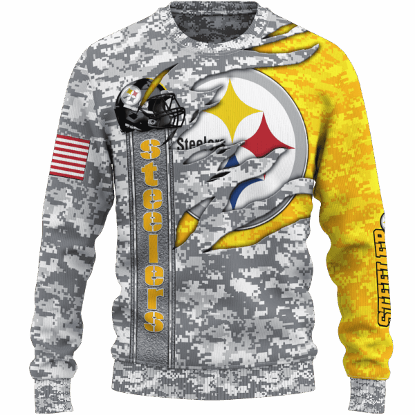 Steelers Camo US Limited Edition Hoodie T-shirt Sweatshirt All Merchandise - Image 2