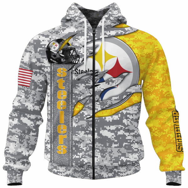 Steelers Camo US Limited Edition Hoodie T-shirt Sweatshirt All Merchandise - Image 4