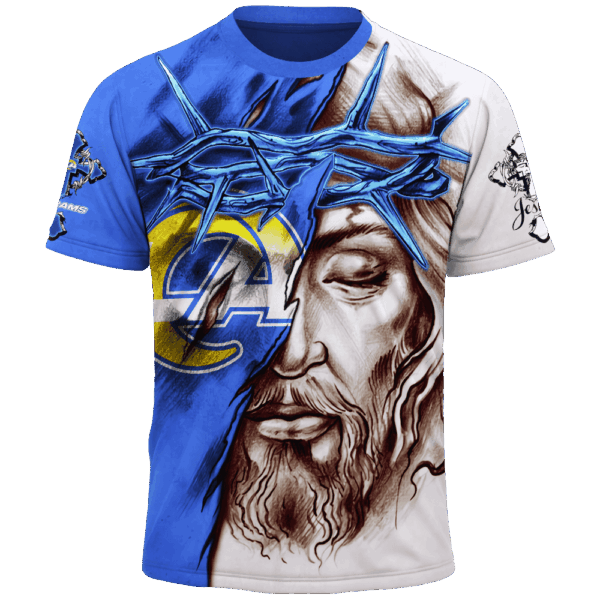 Rams Jesus Limited Edition Hoodie T-shirt Sweatshirt All Merchandise - Image 5
