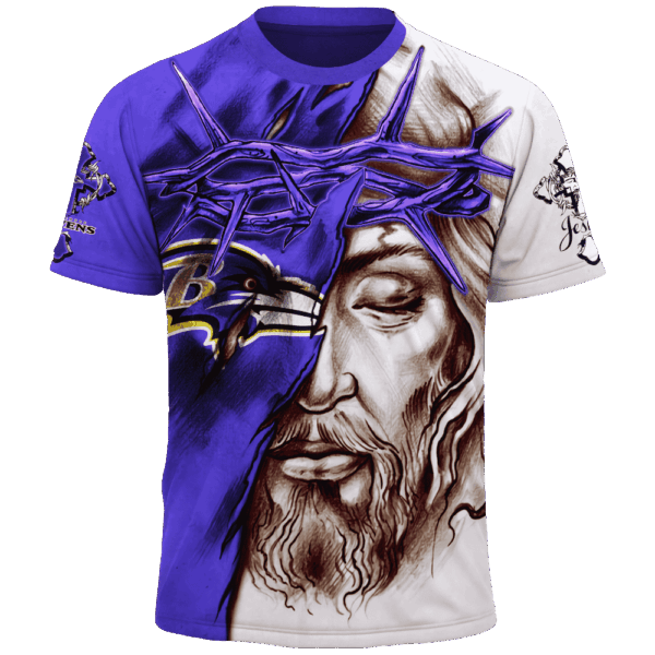 Ravens Jesus Limited Edition Hoodie T-shirt Sweatshirt All Merchandise - Image 5