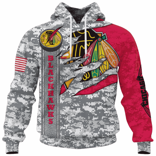 Blackhawks Camo Style Limited Edition Hoodie T-shirt Sweatshirt All Merchandise