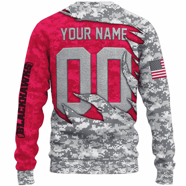 Blackhawks Camo Style Limited Edition Hoodie T-shirt Sweatshirt All Merchandise - Image 3