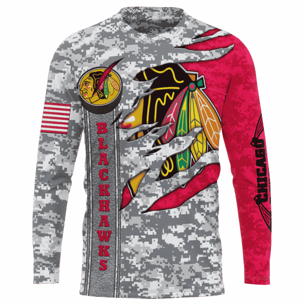 Blackhawks Camo Style Limited Edition Hoodie T-shirt Sweatshirt All Merchandise - Image 7