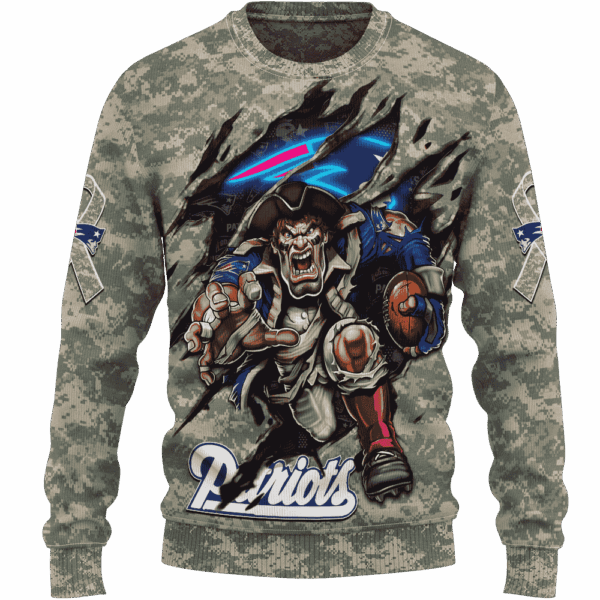 Patriots Camo Mascot Limited Edition Hoodie T-shirt Sweatshirt All Merchandise - Image 2
