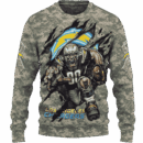 Chargers Camo Mascot Limited Edition Hoodie T-shirt Sweatshirt All Merchandise