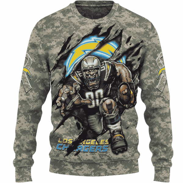 Chargers Camo Mascot Limited Edition Hoodie T-shirt Sweatshirt All Merchandise - Image 2