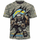 Chargers Camo Mascot Limited Edition Hoodie T-shirt Sweatshirt All Merchandise
