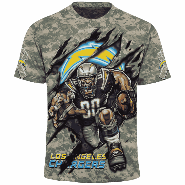 Chargers Camo Mascot Limited Edition Hoodie T-shirt Sweatshirt All Merchandise - Image 5