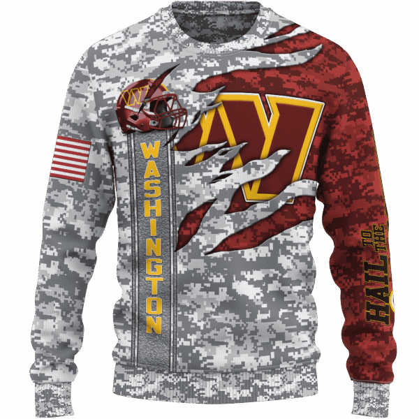 Commanders Camo US Limited Edition Hoodie T-shirt Sweatshirt All Merchandise - Image 2