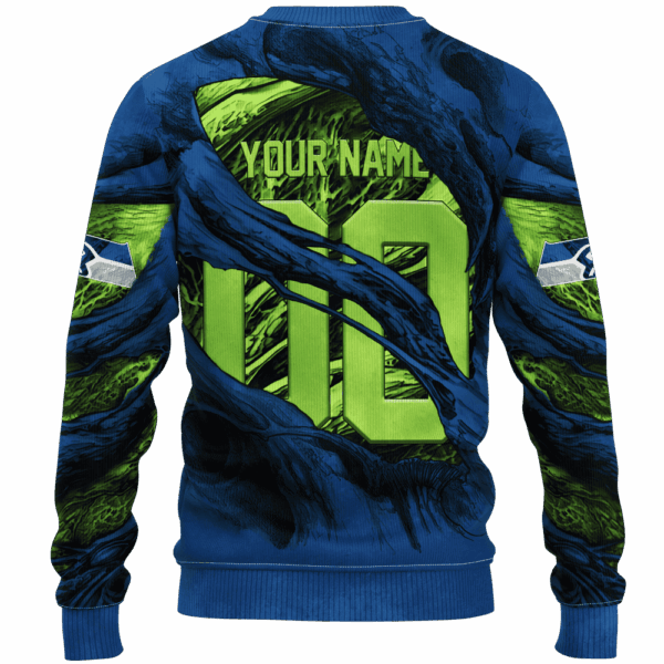 Seahawks Demon Eyes Limited Edition Hoodie T-shirt Sweatshirt All Merchandise - Image 3