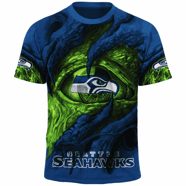 Seahawks Demon Eyes Limited Edition Hoodie T-shirt Sweatshirt All Merchandise - Image 5