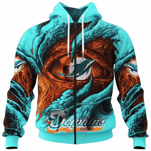 Dolphins Demon Eyes Limited Edition Hoodie T-shirt Sweatshirt All Merchandise - Image 4