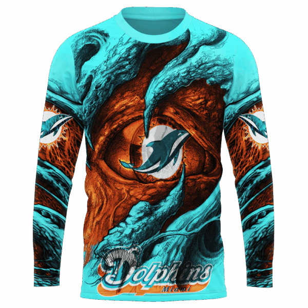 Dolphins Demon Eyes Limited Edition Hoodie T-shirt Sweatshirt All Merchandise - Image 7