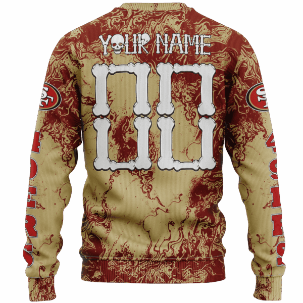 49ers Skull Flowing Limited Edition Hoodie T-shirt Sweatshirt All Merchandise - Image 3