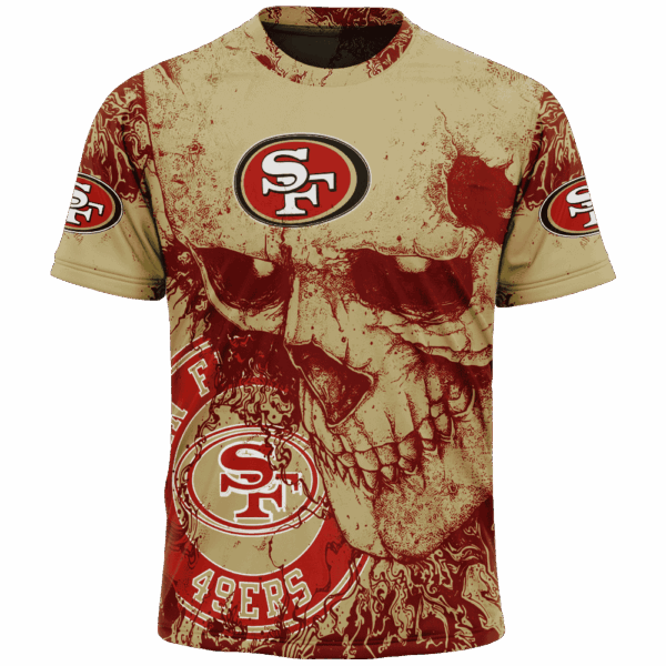 49ers Skull Flowing Limited Edition Hoodie T-shirt Sweatshirt All Merchandise - Image 5