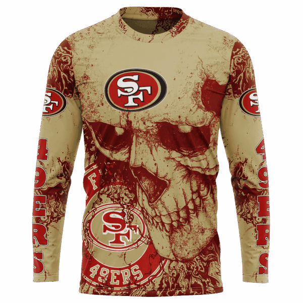 49ers Skull Flowing Limited Edition Hoodie T-shirt Sweatshirt All Merchandise - Image 7